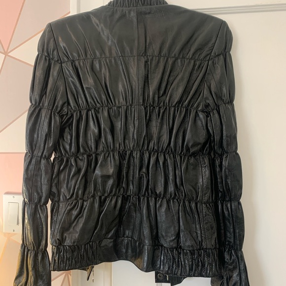 Vintage Liquid Leather Jacket Rock Industrial Goth Witchy 90’s Women’s Small - Picture 8 of 14
